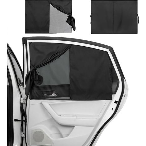 Rideau de Voiture 2 Pièces, Rideaux Magnétiques de Voiture à Double Couche, 71 x 41cm, Aimants pour Fenêtres Arrière, Bloquer Les Rayons UV, Taille Universelle (1/5)