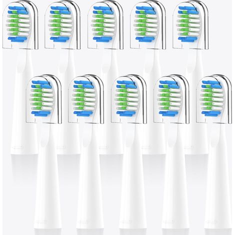 Lot de 10 têtes de rechange pour brosse à dents électrique Bitvae D2 (blanc) (1/5)