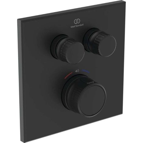 Ideal Standard CeraTherm Navigo - Miscelatore doccia termostatico ad incasso, per 2 utenze, nero seta A7302XG (1/3)