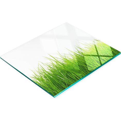 Küchenservierbrett aus gehärtetem Glas mit Grasmotiv, 60 x 52 cm (1/5)
