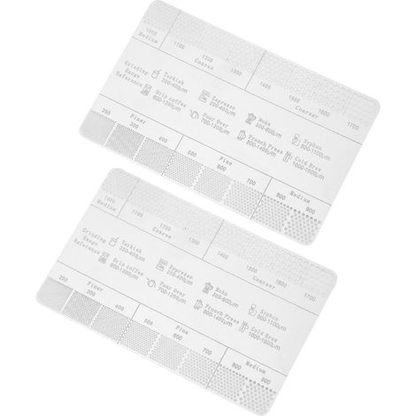 Lot 2 règles mesure café acier inoxydable calibre mouture grains épaisseur 200-1700µm 8,5x5,4cm coffret rangement accessoire broyeur café (1/5)