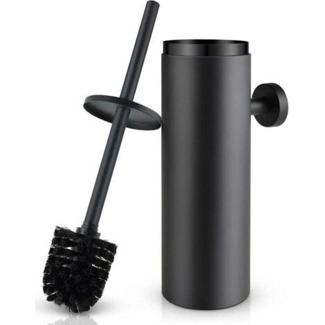 Noir Brosse de Toilette avec Porte-balai WC Mural pour Salle de Bains en Acier Inoxydable (1/4)