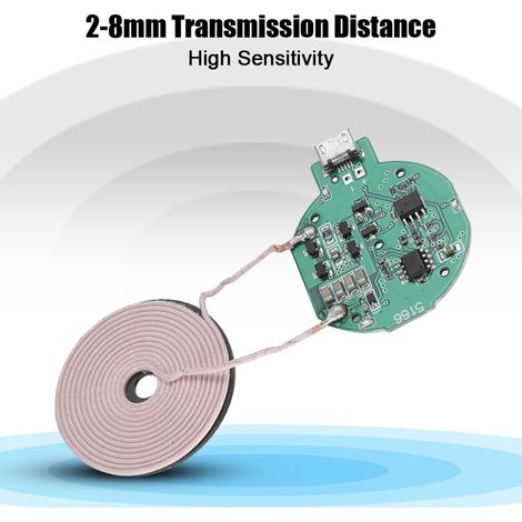 Hocheffizientes Mini-Qi-Wireless-Ladegerät-Sendemodul, 2–8 mm Übertragungsleistung (1/5)