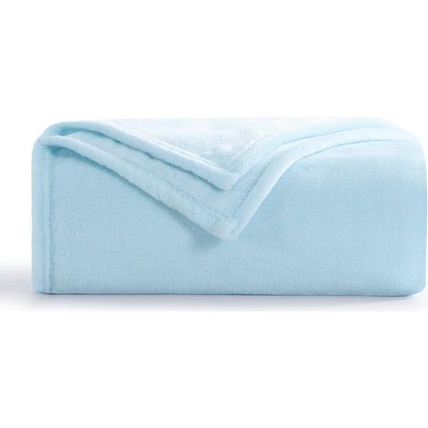Kuscheldecke Fleecedecke Couchdecke 150x200 XL 150 x 200 cm Hellblau (1/5)