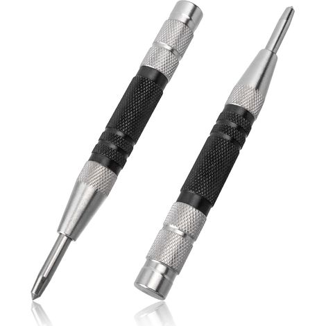 Lot De 2 Pointeau Automatique, Poinçons Centraux À Ressort, 155mm, Pour Bois, Mur, Plastique, Métal Mou, Verre De Fenêtre