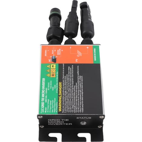 Onduleur micro onduleur solaire raccordé réseau MPPT onde sinusoïdale aluminium 120V AC 150W (1/5)