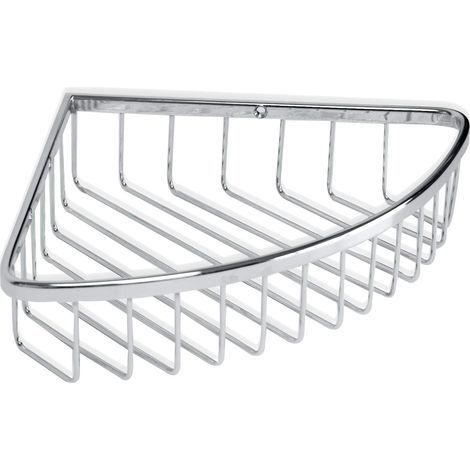 Etagere Salle de Bain d’Angle Laiton avec Vis Incluses Supporte 5 kg Compatible Système sans Perçage (Quick Fix) Anti-humidité Moderne Drainage Rapide 24 x 18 x 5 cm – Modèle Krom (1/3)