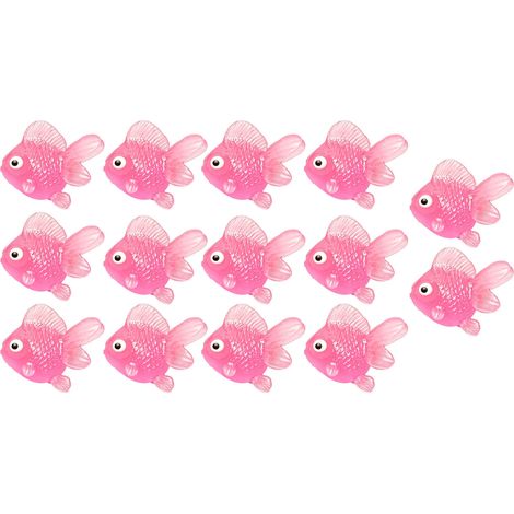 Jouets faux poissons rouges, lot de 14 pièces, 0,98 pouce, TPR caoutchouc soule réaliste, décoration, rose (1/5)