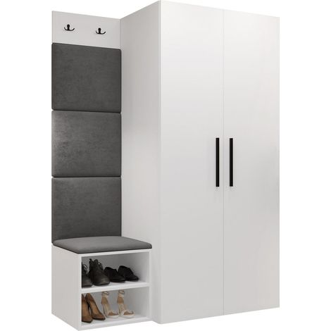 Conjunto para recibidor Nitos IV, Manila 16, 191x122x50cm, Aglomerado laminado, Tapiz, Colocada, Montada en la pared