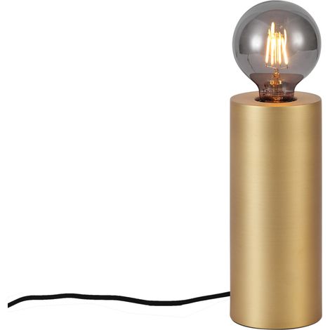 QAZQA Moderne Tischleuchte Messing 24cm - Cylinder