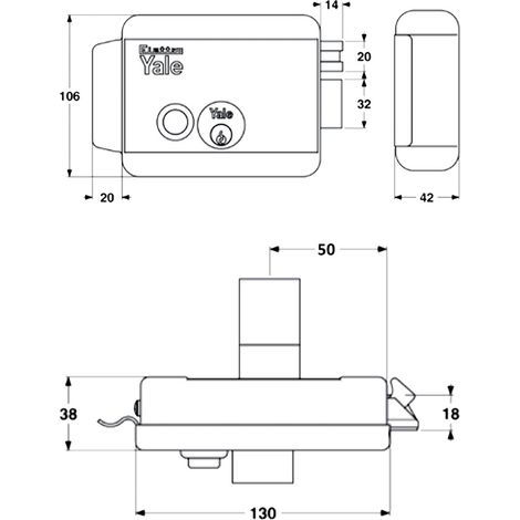 SERRATURA ELETTRICA DA APPLICARE PER CANCELLI ART. 688 Dx - E 50 - YALE