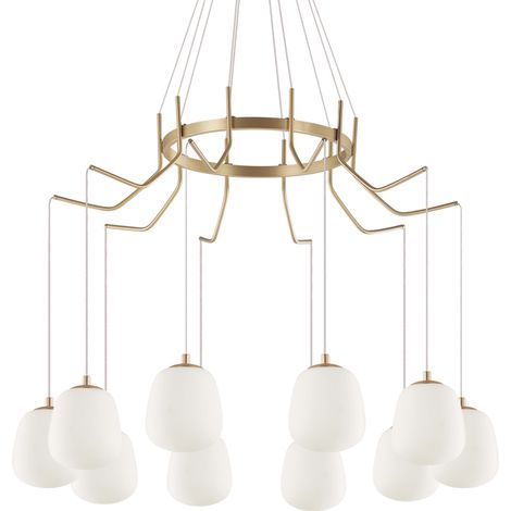 Sospensione Contemporanea Karousel Metallo Ottone 10 Luci G9 3W 3000K Luce Calda (1/3)