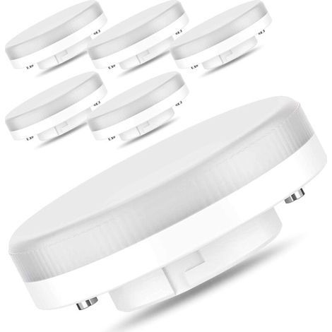 Ampoule LED GX53-7W/550LM,remplacement à incandescence 50W/CFL 18W,blanc chaud 3000K, non gradable,175-250V, lot de 4 [Classe énergétique A+] (1/4)