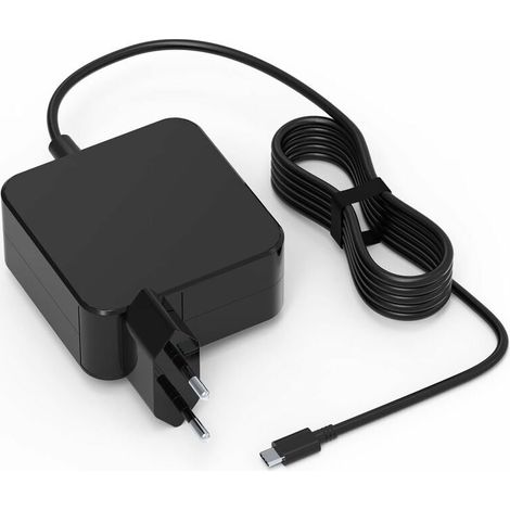 Cargador USB C tipo C de 65 W, adaptador de corriente para MacBook Pro/Air, Lenovo Thinkpad, HP Chromebook, ASUS, Acer, Huawei Matebook, Xiaomi Air, Samsung Chromebook Plus, tabletas, cable de aliment (1/5)
