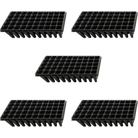 5Pcs Plateaux de Culture de Plantes 50 Plateaux de Démarrage de Semis de Cellules pour La Germination des Graines Et Le Plateau de Propagation en Plastique des Semis Noir (1/4)