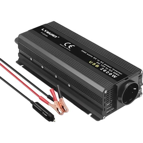 UPS, caricatore USB doppio, protezione da sovraccarico, 12V 2600W 50Hz EU, 220-240V, 12V (1/2)