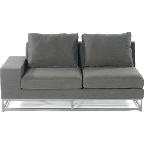 Sonnenpartner 2-Sitzer Lounge-Eckmodul links Unique Aluminium mit Kissen anthrazit Loungesofa Sunbrella