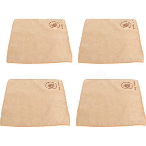 Lot de 4 serviettes en microfibre double face beiges pour sécher votre voiture, cuisine ou salle de bain. (1/5)