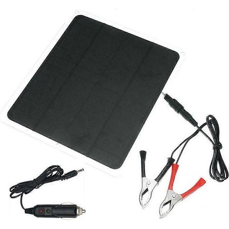Chargeur/mainteneur de batterie solaire 12 V étanche, kit de charge d'entretien pour voiture, bateau (1/5)