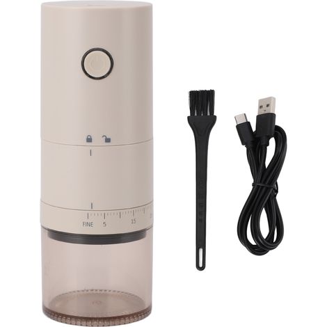 Moulin à café électrique à meules, 38 réglages de mouture, broyeur USB rechargeable portable en ABS et acier inoxydable pour usage domestique (1/4)