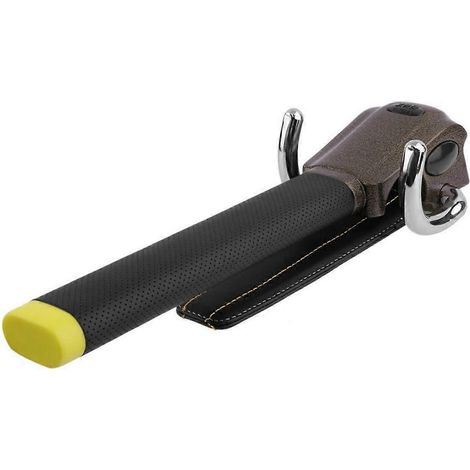 Antivol de volant pour voiture, réglable, pliable, système antivol de sécurité, revêtement PU, rotatif, noir (1/5)