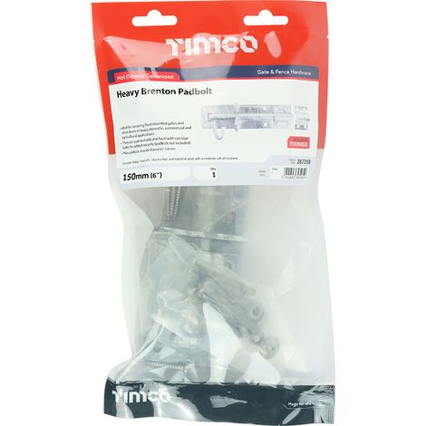 TIMCO Heavy Brenton Padbolt Hot Dipped Galvanised - 6"