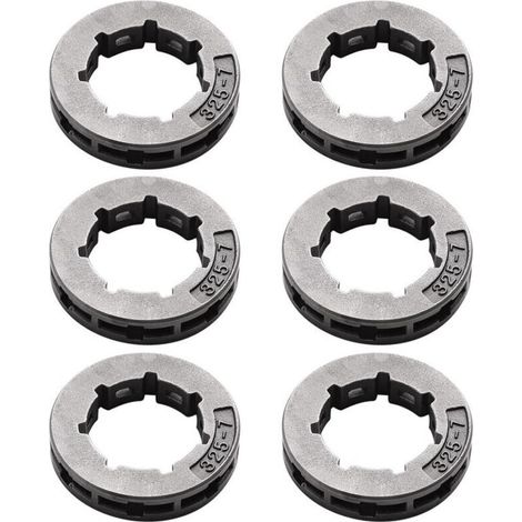 6 Pièces Jante Entraînement Pignon.325 Pouces 19mm 7T Petite Cannelure Compatible Tronçonneuse (1/4)