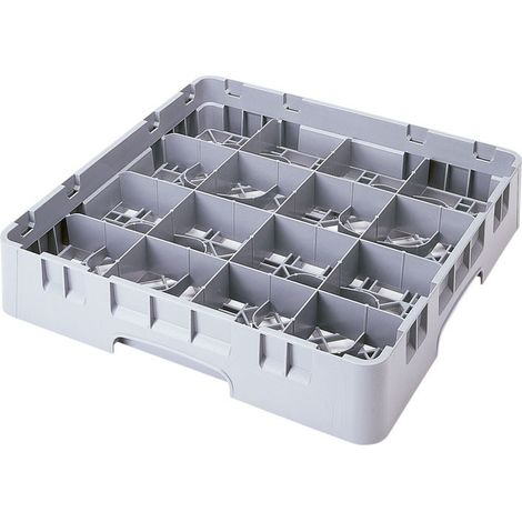 Casiers de lavage pour tasses - Haut max 6.6 cm - 50 x 50 x 10.1 cm - Gris Clair - Lot de 6 - Cambro