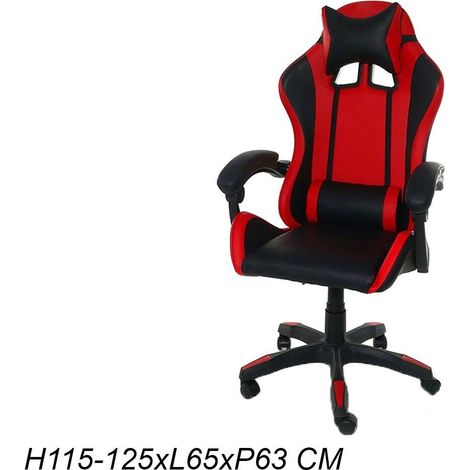 Sgabello per Gamer con cuscino poggiatesta e ruote sedia da Gaming altezza regolabile poltrona seduta poggiabraccia imbottiti - Colori: Blu (1/3)