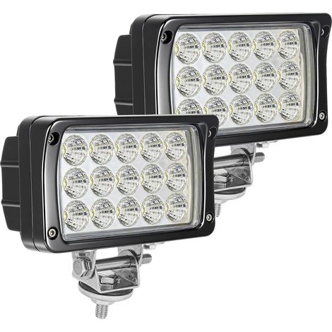 Rampe de Phare de Travail LED 2x45w,12V 24V, Rectangle Projecteurs Lumière Feux Antibrouillard LED pour Offroad Voiture camions SUV ATV 4x4 Tracteur Bateau (1/5)