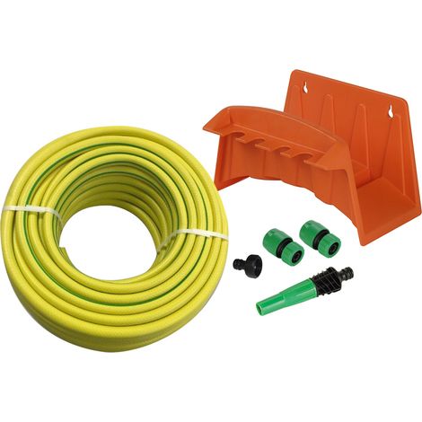 Kit Portatubo da Muro in Polipropilene con Tubo 25m e Accessori Agrati Arancione (1/5)