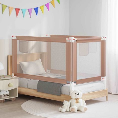 vidaXL Barandilla de seguridad cama de niño gris taupe tela 150x25 cm (1/5)