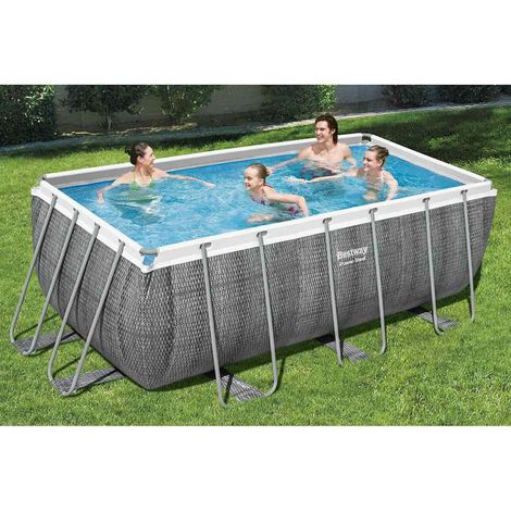 Bestway Ensemble de piscine rectangulaire Power Steel 412x201x122 cm (1/5)