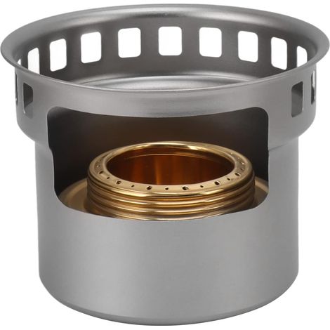 Réchaud à alcool portable - Mini brûleur en alliage d'aluminium et de cuivre avec conception en deux parties, compatible avec le camping (1/5)