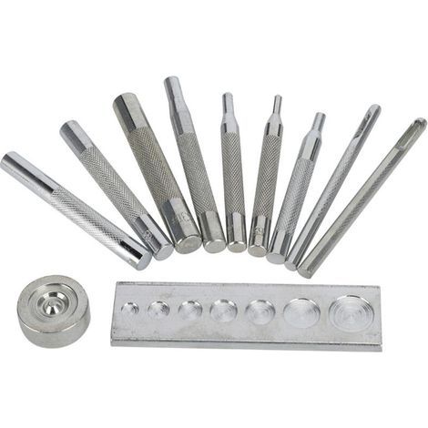 Kit de Rivets à Pression avec Poignée Métallique pour Installation Cuir DIY
