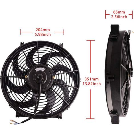 Kit de ventilateur de refroidissement de radiateur électrique noir haute performance de 14 pouces (1/5)