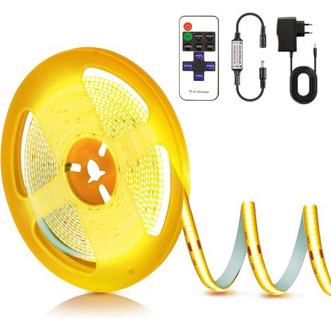 Bandeau LED COB 2M, 24V Flexible LED Strip 320 Leds/m Bandes à LED Ruban pour DIY Chambre, Cuisine, Maison Décoration, Blanc Chaud 2700K (1/5)