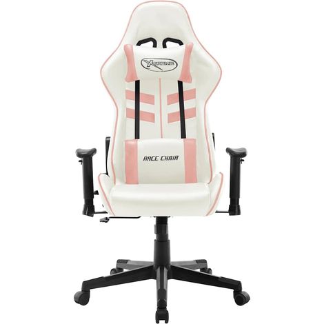 Maison Exclusive - Sedia da Gaming Bianca e Rosa in Similpelle (1/5)