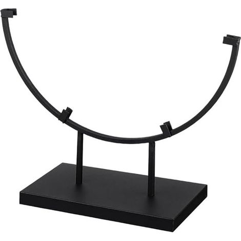 Support métallique demi-rond pour assiette et plaque décorative, porte-assiette de présentation au design moderne, support de décoration pour maison, noir, 1 pièce (1/5)