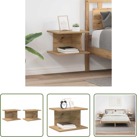 Holz Nachttisch - Nachttisch 2 pcs Artisan-Eiche 40 x 30 x 25 cm Holzwerkstoff (1/5)
