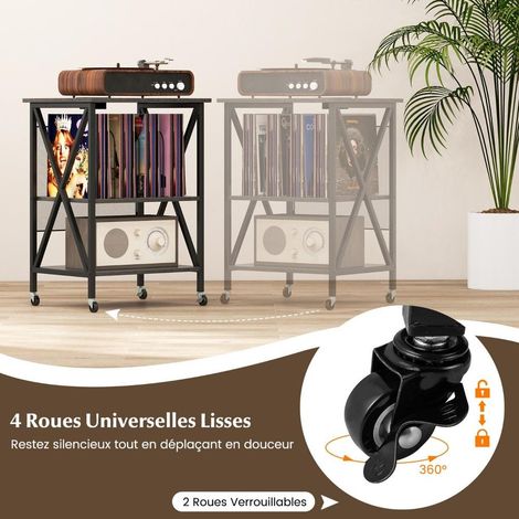 250 vinyles meuble rangement avec station de charge, table d'appoint pour platine vinyle et salon (1/5)