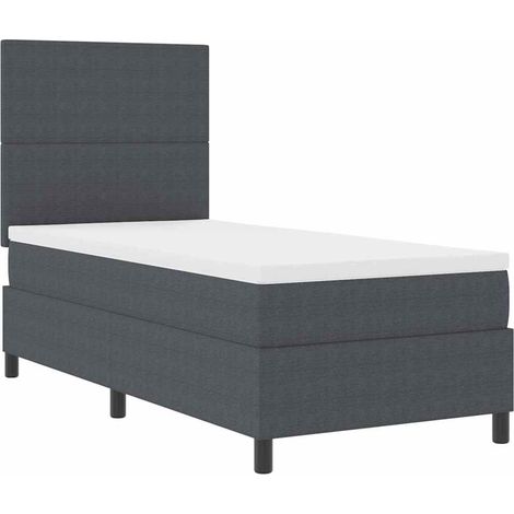 Maison Exclusive - Boxspringbett Dunkelgrau und Weiß 100 x 200 cm