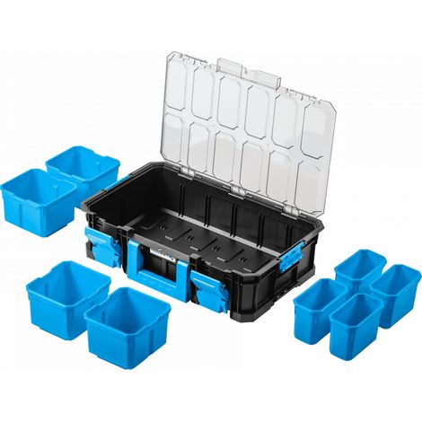 Högert Technik - Organizador con cubierta de policarbonato con tazas, capacidad de carga de hasta 20 kg, resistente a los daños, a prueba de polvo, cierres de ABS resistentes, diseño modular - HT7G503