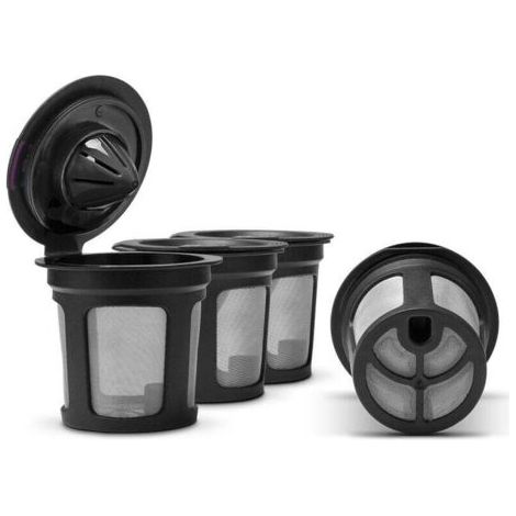 4 filtres à café réutilisables – Capsules de café rechargeables avec filtre intégré