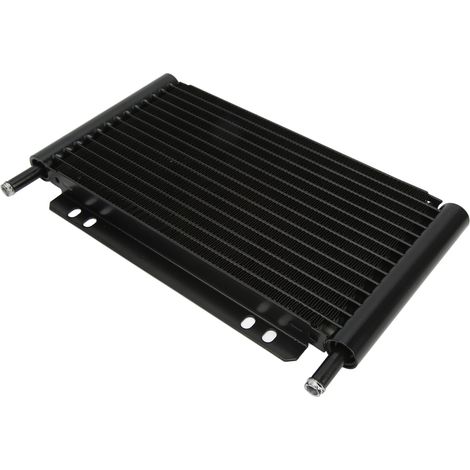 Refroidisseur d'huile en aluminium noir à 15 rangées, refroidisseur d'huile de transmission à faible perte de pression, adapté aux camionnettes, fourgonnettes et caravanes. (1/5)