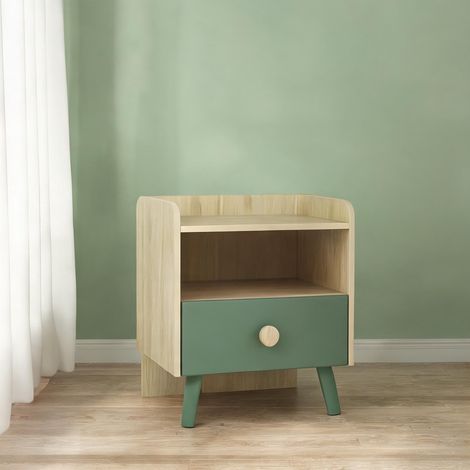 Lit enfant vert en bois 40 x 32,5 x 40 cm (1/5)