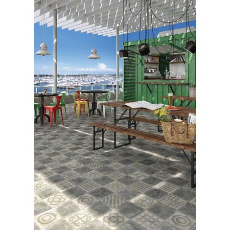 Aelle - Carrelage sol / mur effet ciment 20x20 cm WORLD STREET NORVINS CEMENTO - Vendu par boîte de 1 m² (1/2)