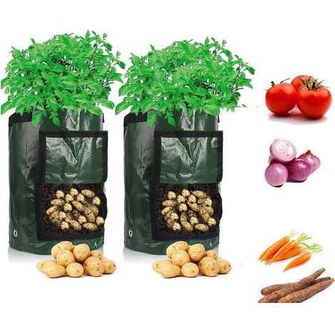 5 pièces sacs de culture de jardin en plein air potager engrais seau sacs de croissance des plantes 10 gallons 35x45cm (1/5)