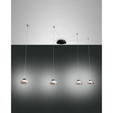 ARABELLA SOSPENSIONE FUME' 4 LUCI SPOSTABILE A LED 3000K - 32W - 3020 lm DIMMERABILE (1/2)