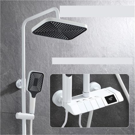 Ensemble de douche mitigeur thermostatique intelli Ensemble de douches numériques Bakicth robinet thermostatique système de douche de luxe mural mitigeur chaud et froid salle de bain Spa douche de plu (1/5)